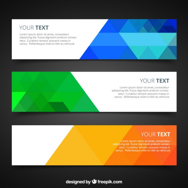 626x626 Banners With Colorful Geometric Vector Free Download