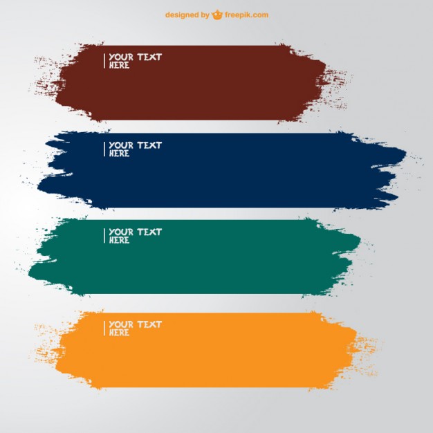 626x626 Brush Strokes Banners In Different Colors Vector Free Download