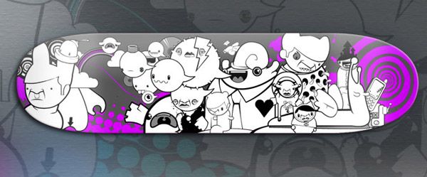 600x249 30 Cool Vector Illustrated Skateboard Decks