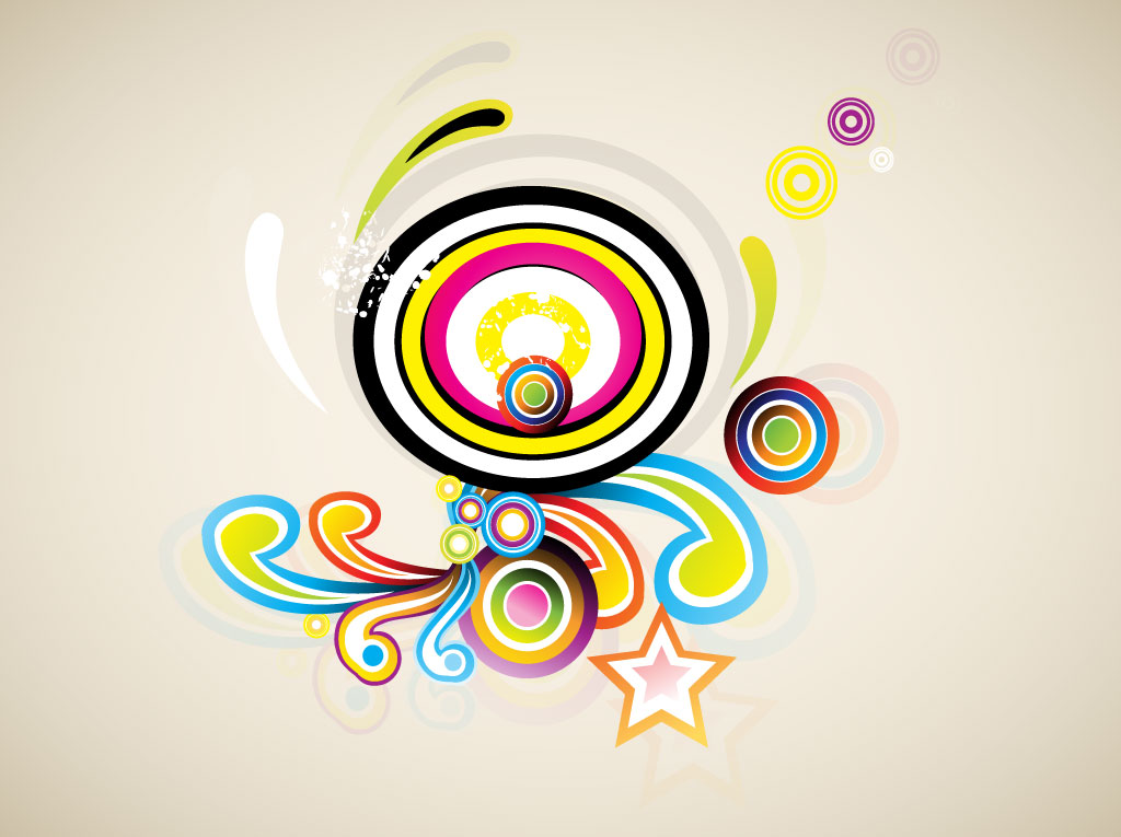 1024x765 Colorful Retro Swirls Vector Art Amp Graphics