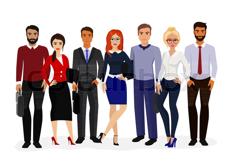 800x560 Vector Illustration Of Cool Vector Set Of Business Characters