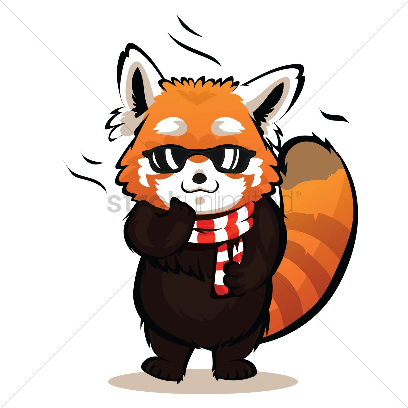 1300x1300 Cartoon Red Panda Being Cool Vector Image