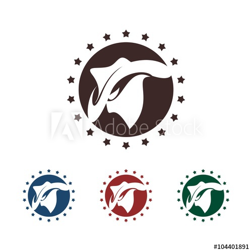 500x500 Cool Cowboy With Circle Star Design Vector Logo Template