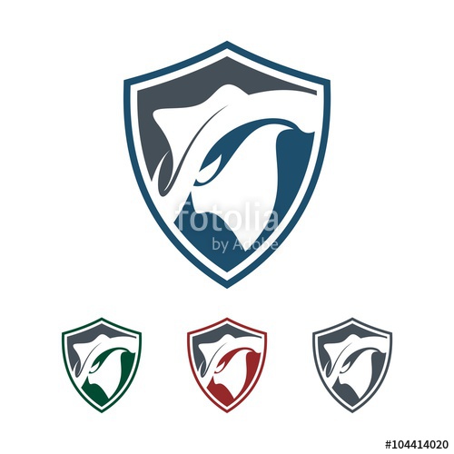 500x500 Cool Cowboy, Shield Shaped Design Vector Logo Stock Image And