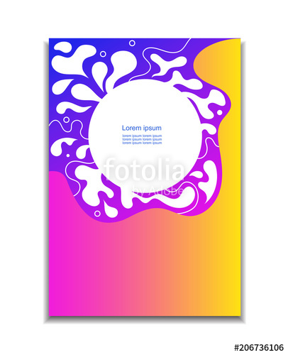 406x500 Geometric Cover. Gradient Shapes Composition. Cool Modern Neon