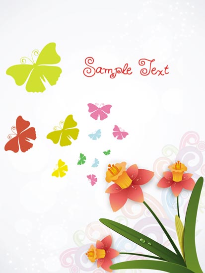413x550 Spring Floral Cards Vectors
