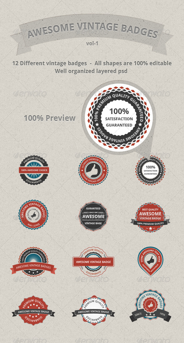 590x1098 Vector Vintage Badges By Wasim Shahzad Graphicriver