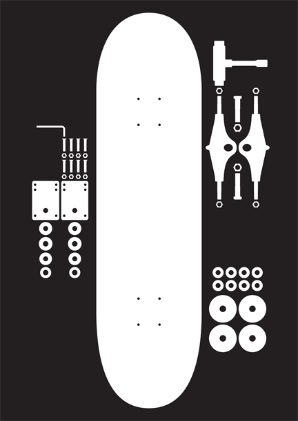 432x611 Deconstruction Of A Skateboard. Cool Idea With Vector Shapes