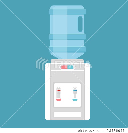 450x468 Desktop Water Cooler Vector Illustration In Flat