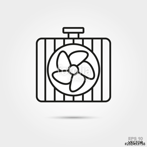 500x500 Car Cooler Vector Line Icon. Automotive Parts, Repair And Service