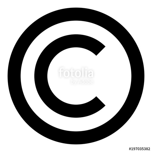 500x500 Copyright Symbol Icon Black Color Illustration Flat Style Simple