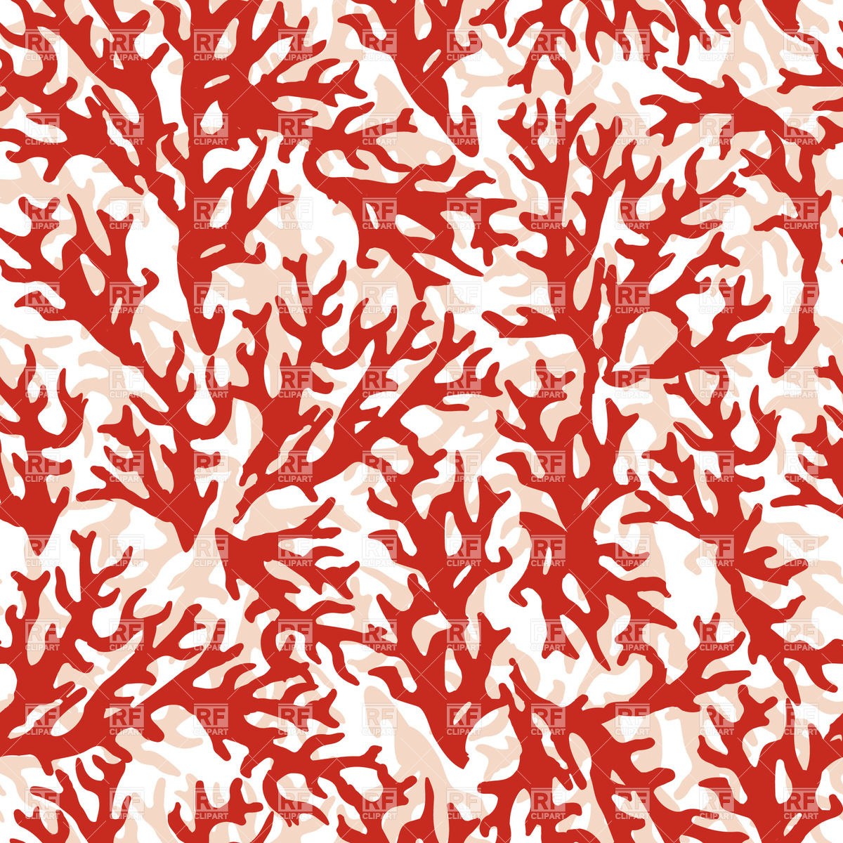 1200x1200 Seamless Pattern With Red Coral Vector Image Vector Artwork Of
