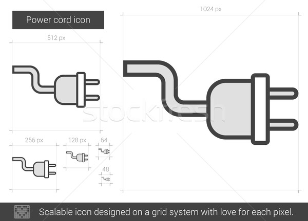 600x432 Power Cord Line Icon. Vector Illustration Andrei Krauchuk