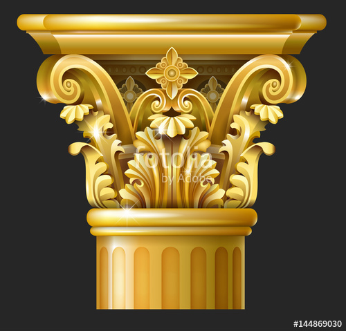 500x479 Golden Capital Of The Corinthian Column In The Baroque Style