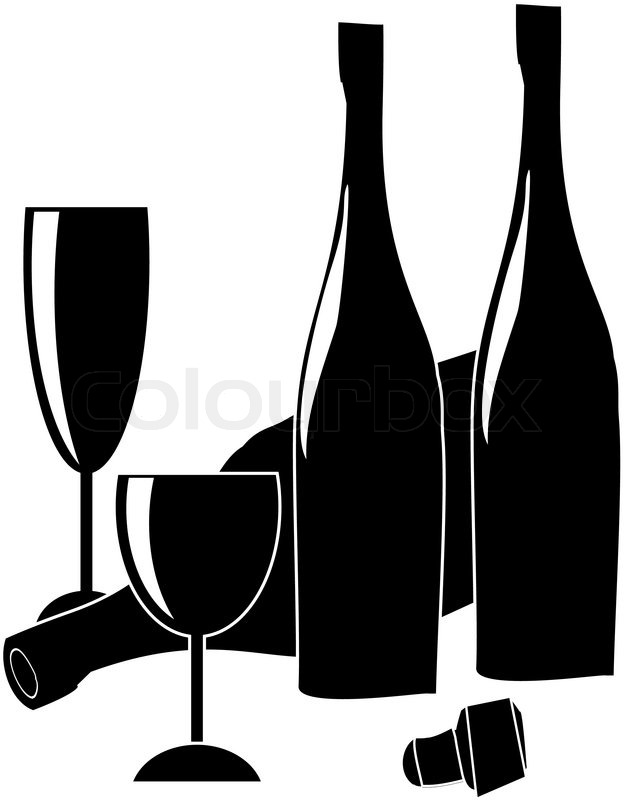 624x800 Glass Wine Bottle, Wineglass And Cork