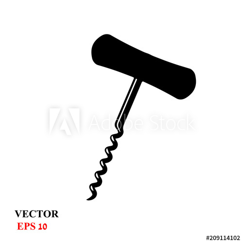 500x500 Corkscrew. Vector Illustration