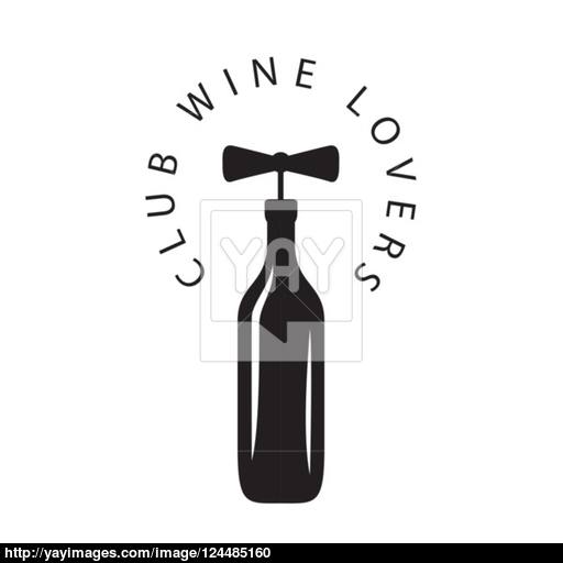 512x512 Vector Logo Bottle Of Wine With Corkscrew Vector