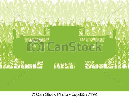 450x338 Corn Field Harvesting With Combine Harvester Green Ecology Organic