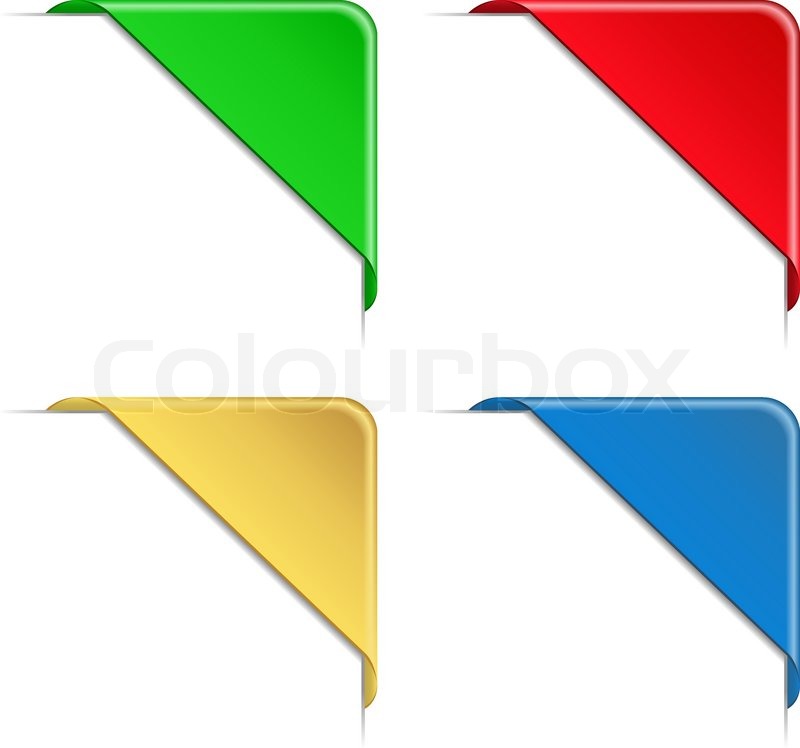800x748 Colorful Vector Corner Ribbons Stock Vector Colourbox