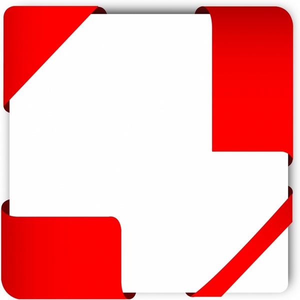 600x600 Corner Ribbons Free Vector In Adobe Illustrator Ai ( .ai