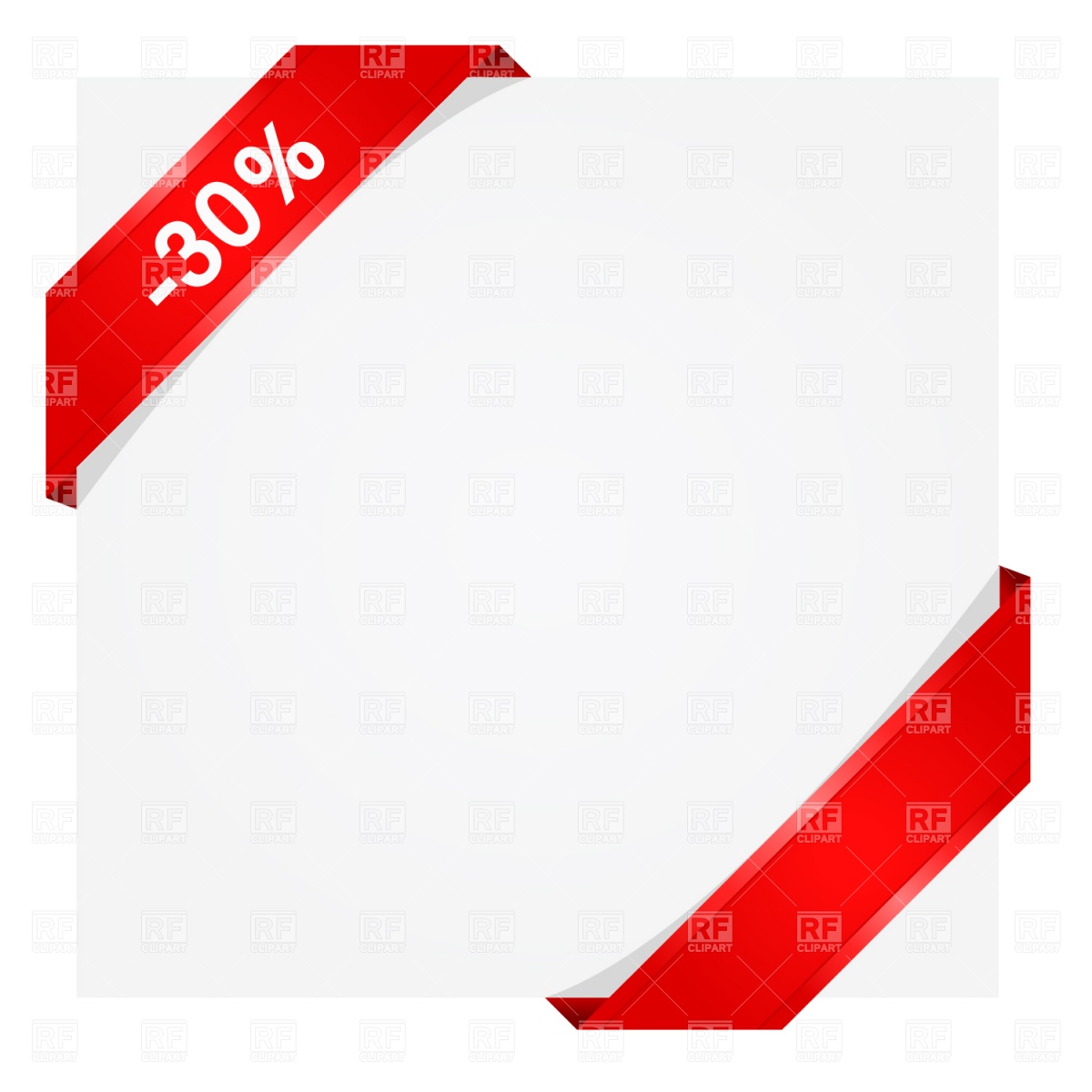 1200x1200 Corner Ribbon Over Blank Paper Sheet Vector Image Vector Artwork