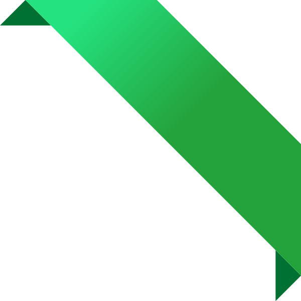600x600 Corner Ribbon02 Green Vector Data Svg(Vector)public Domain