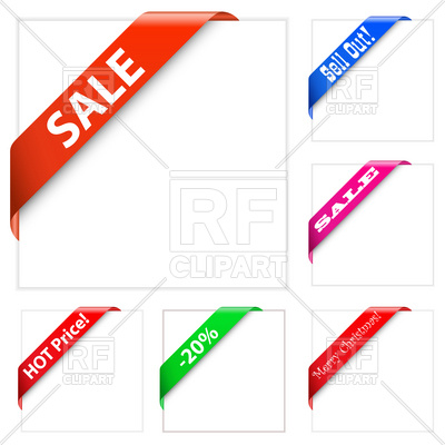 400x400 Collection Of Sale Corner Ribbons Vector Image Vector Artwork Of