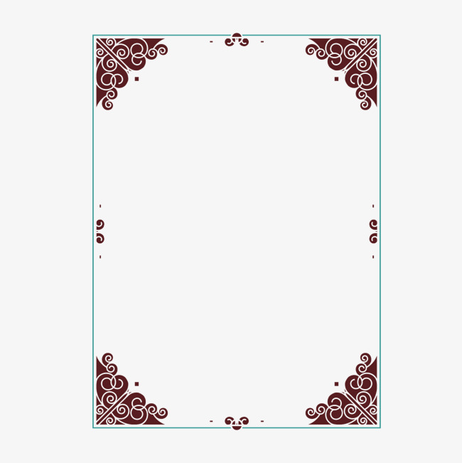 650x651 Vector Four Corner Printed European Border, Vector, Four Corners
