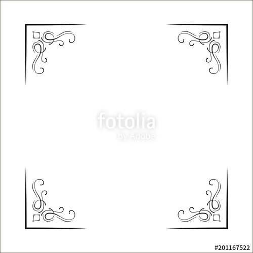 500x500 Decorative Corners, Swirls, Ornate Frame,