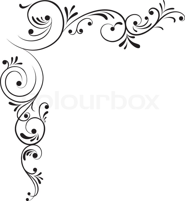 737x800 Element For Design, Corner Flower, Vector Illustration Stock