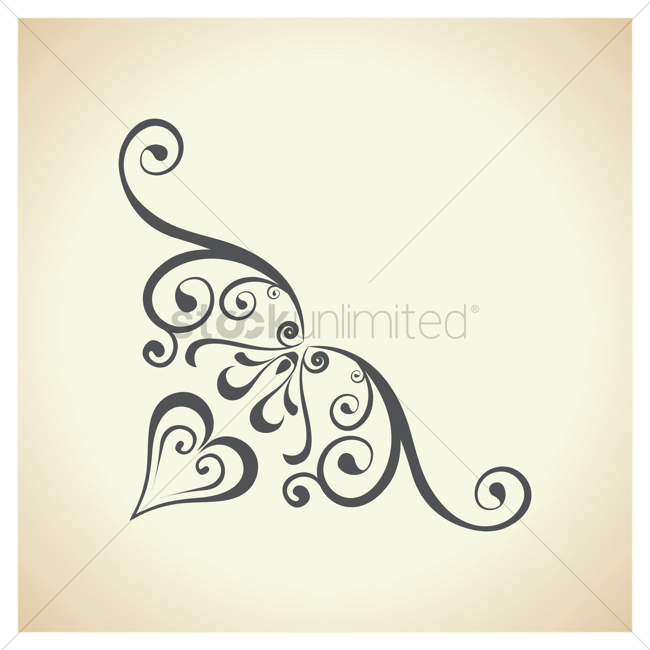 1300x1300 Ornate Corner Design Vector Image