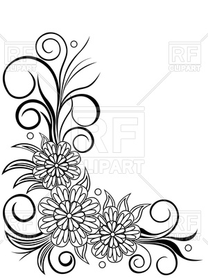 300x400 Sheet With Floral Corner Design Vector Image Vector Artwork Of