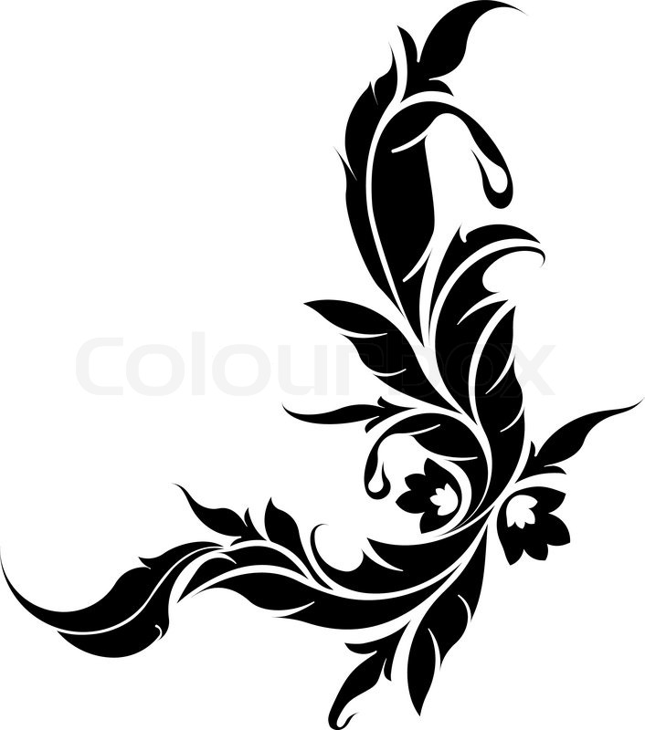 706x800 Decorative Floral Corner Stock Vector Colourbox