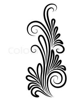 236x339 Element For Design, Corner Flower, Vector Clip Art Silhouette