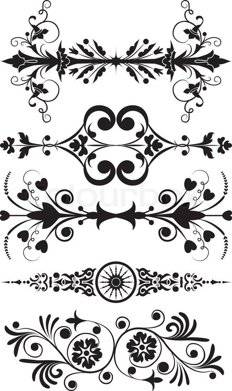 476x800 Element For Design, Corner Flower, Vector Illustration Stock