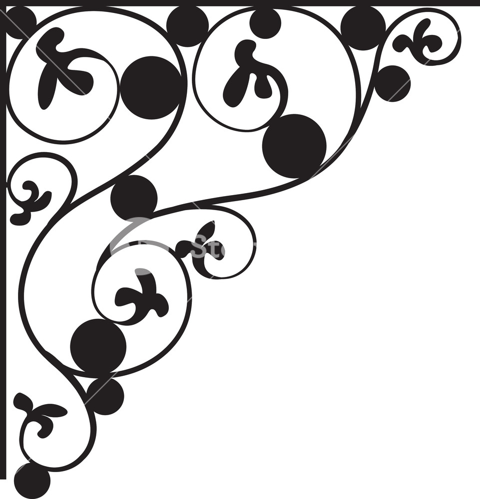 961x1000 Floral Corner Vector Element Royalty Free Stock Image