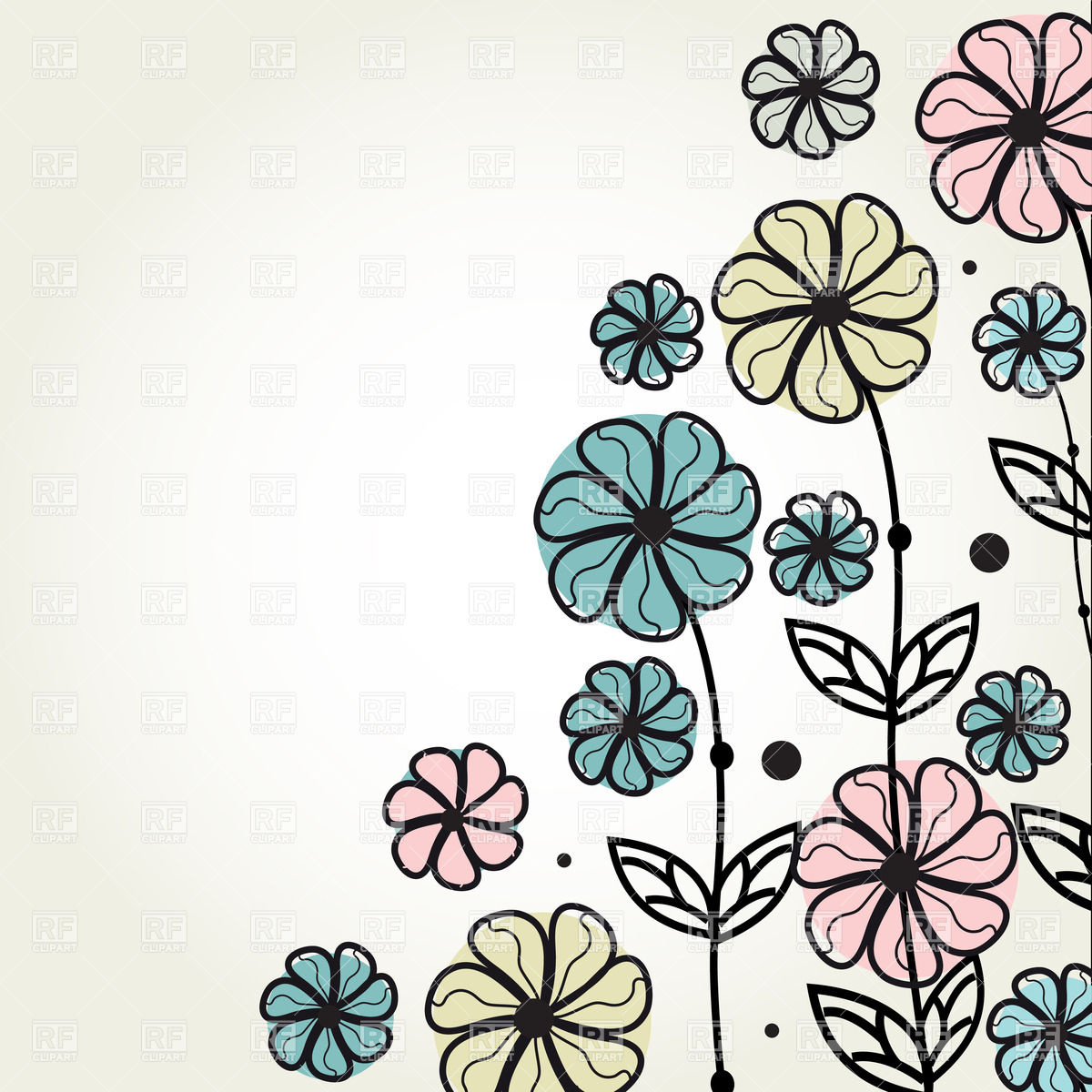 1200x1200 Greeting Card With Floral Corner