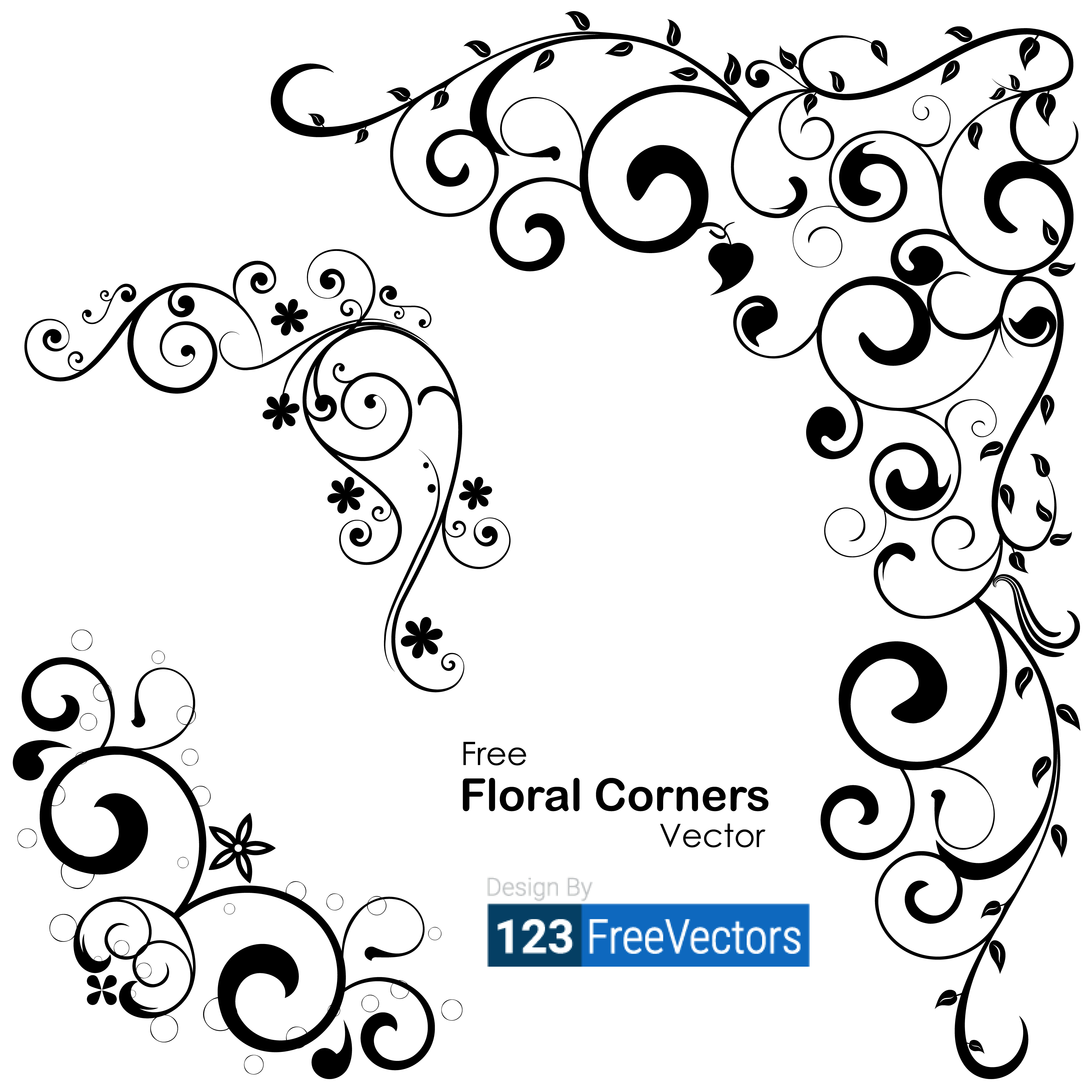 3542x3542 Vector Floral Corners 123freevectors