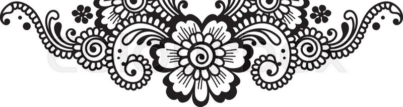 800x214 White Flower Corner, Lace Ornament Stock Vector Colourbox