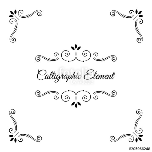 500x500 Ornate Frames, Scroll Elements, Calligraphic Corners Set.