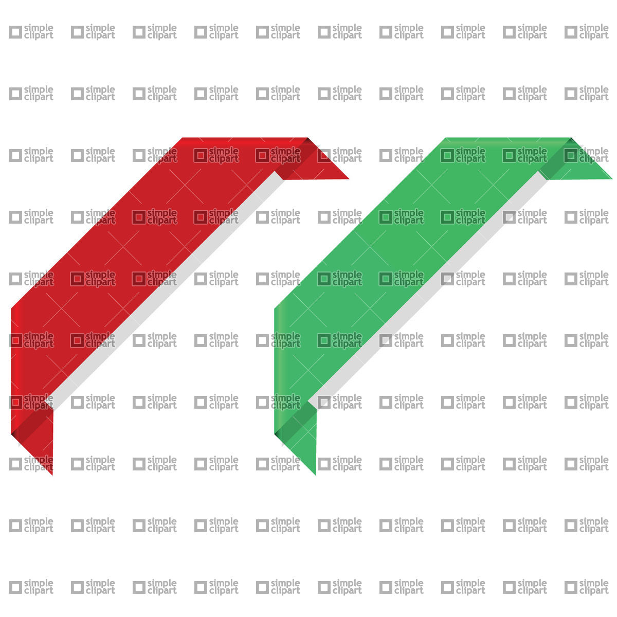 1200x1200 Red And Green Corner Ribbon Vector Image