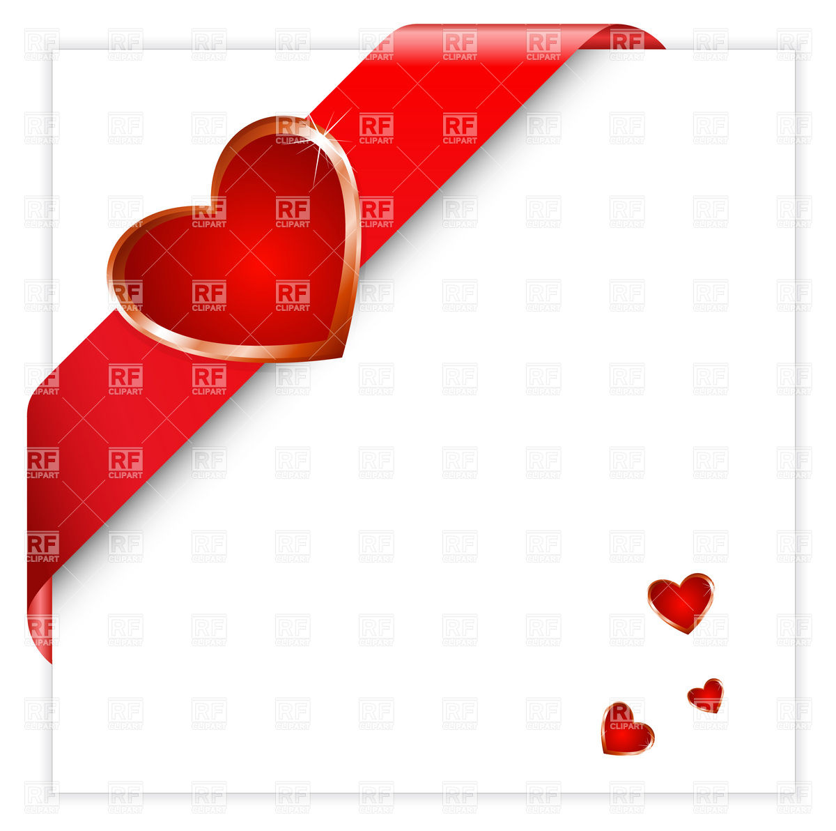 1200x1192 Valentine Red Corner Ribbon With Heart Vector Image Vector