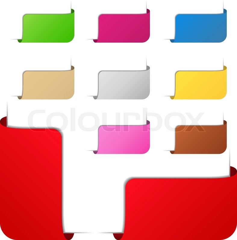 787x800 Vector Set Of Corner Ribbons Stock Vector Colourbox