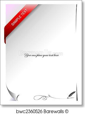 285x382 Art Print Of Blank Letter With Corner Ribbon. Vector Illustration