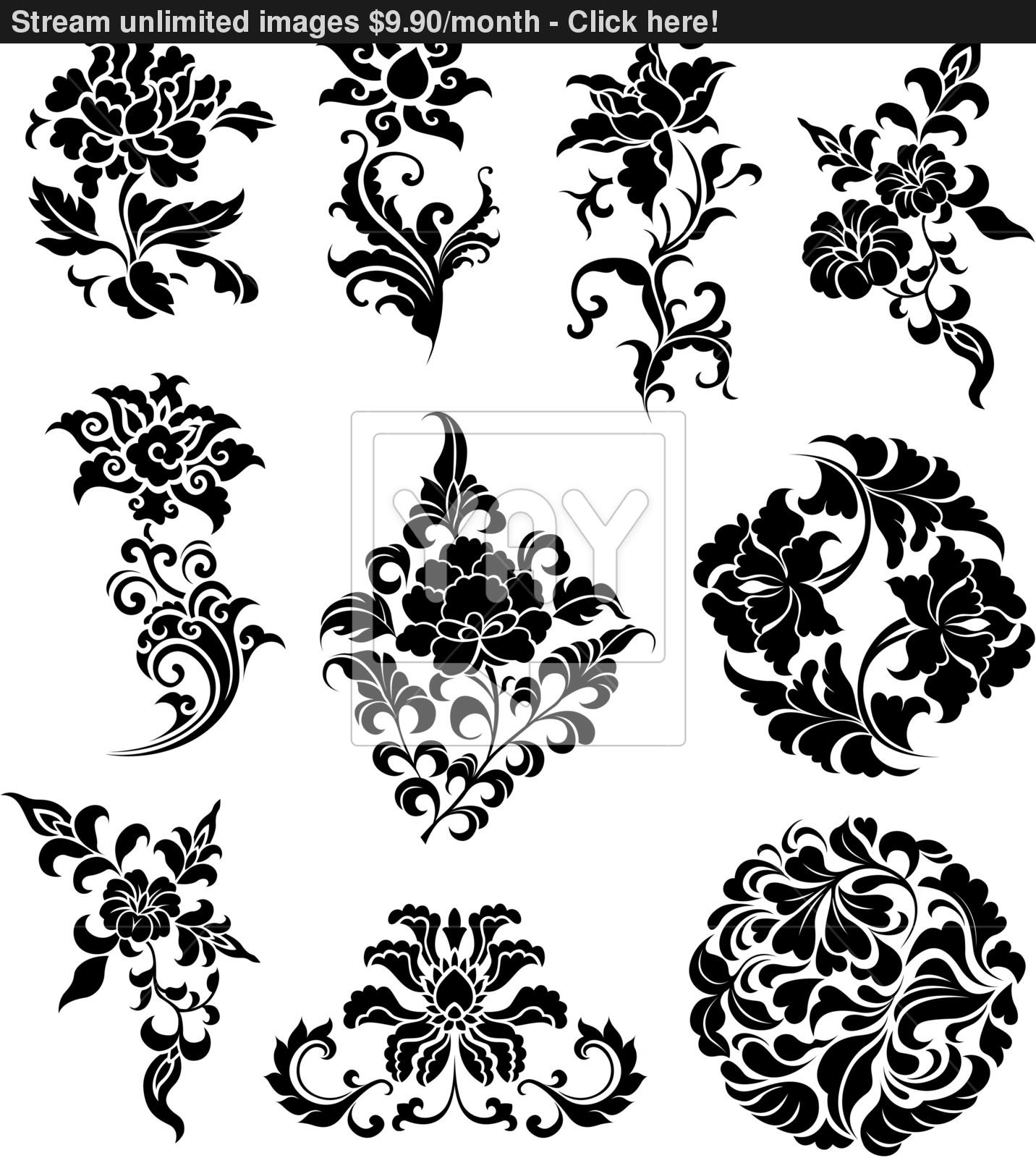 1432x1600 Swirl Corner Pattern Design Vector