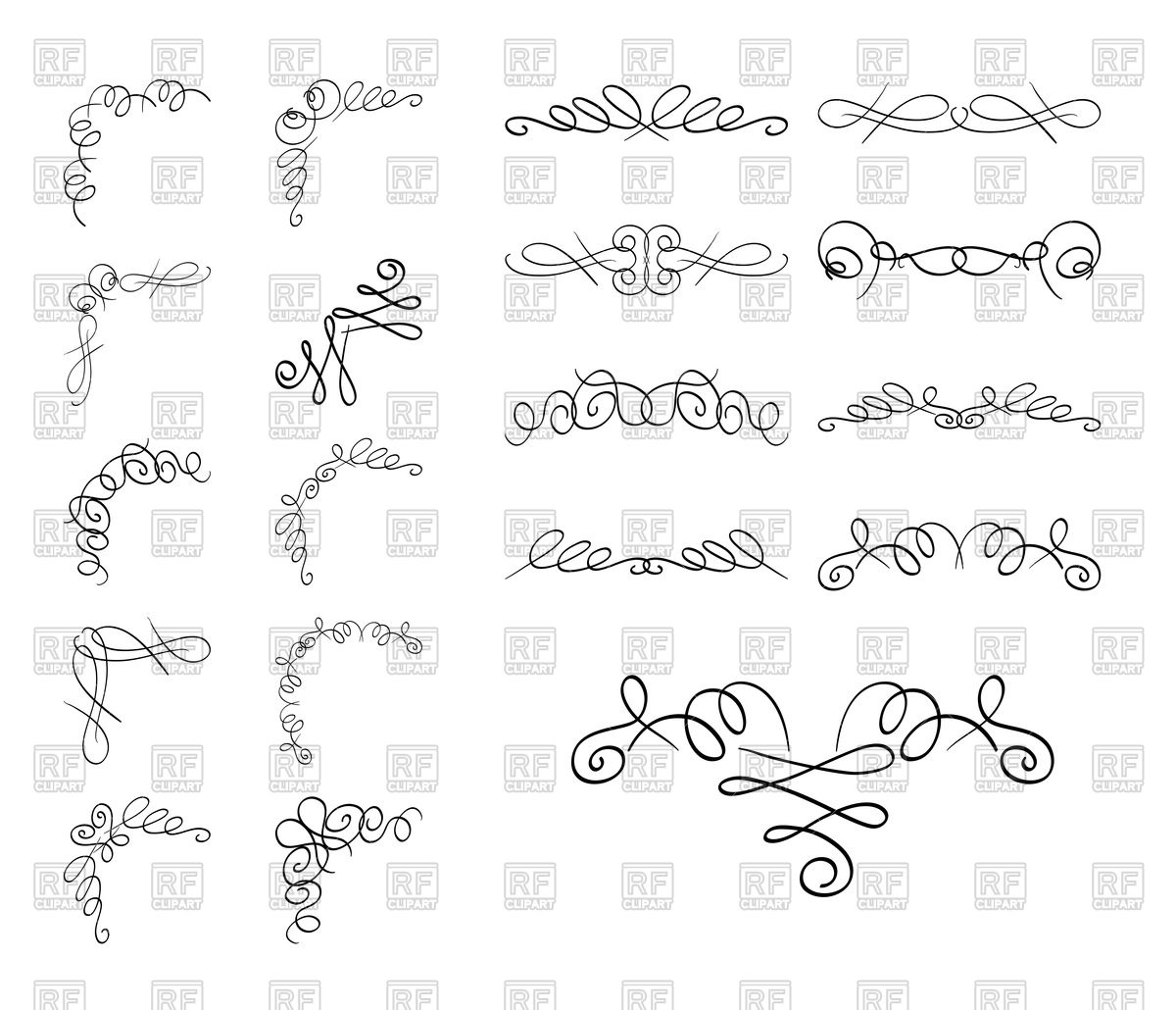 1200x1030 Curly Borders And Corners Vector Image Vector Artwork Of Borders