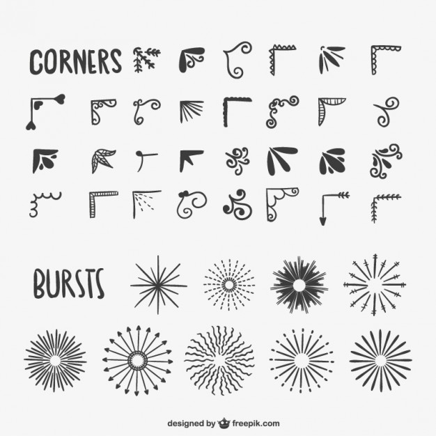 626x626 Drawn Corners And Bursts Vector Free Vector Download In .ai