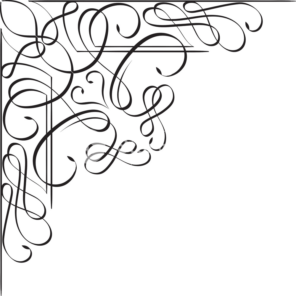 1000x1000 Floral Corner Vector Element Royalty Free Stock Image