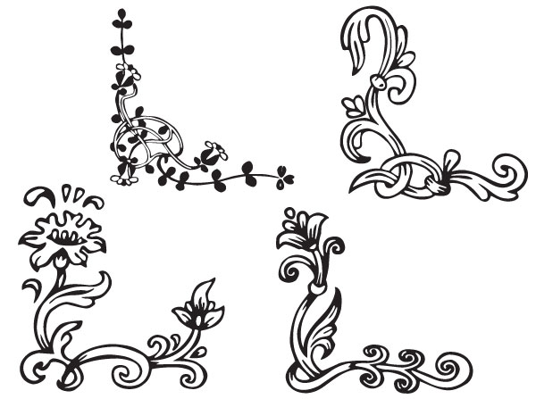 600x447 Swirl Corner Vector Download Free Vector Art Vector