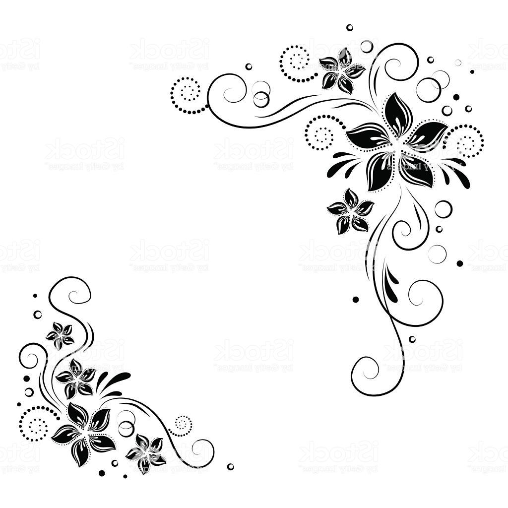 1024x1024 Unique Black Corner Swirl Clip Art Vector Design Free Vector Art